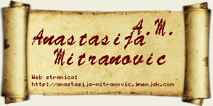Anastasija Mitranović vizit kartica